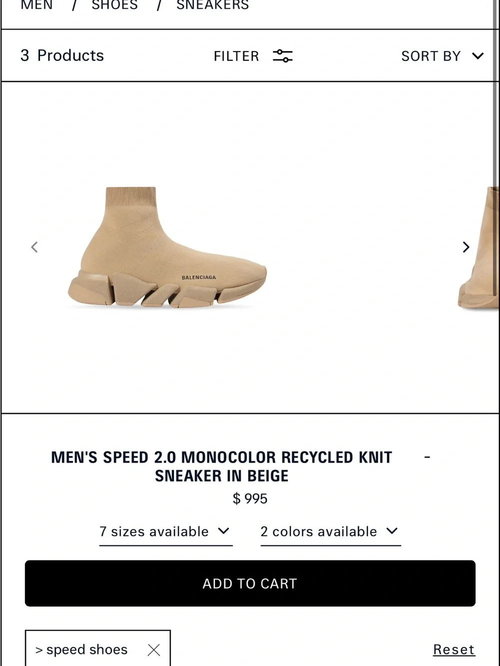 Balenciaga Tan Sock-Style Runner Sneakers